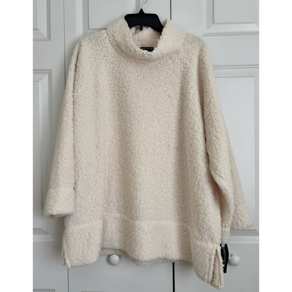 ARCHITEC WOMENS SIZE 2X SWEATER OVERSIZED FLEECE PULLOVER MONCK SLEEVE